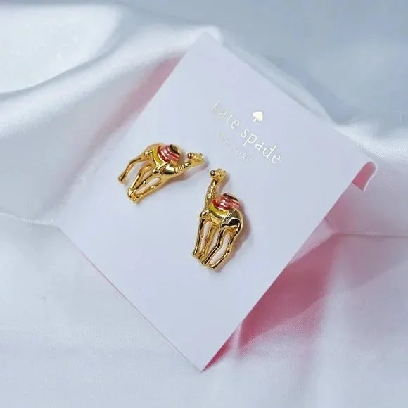 Kate Spade Spice Things Up Camel Stud Earrings with DUST BAG - Picture 3 of 4